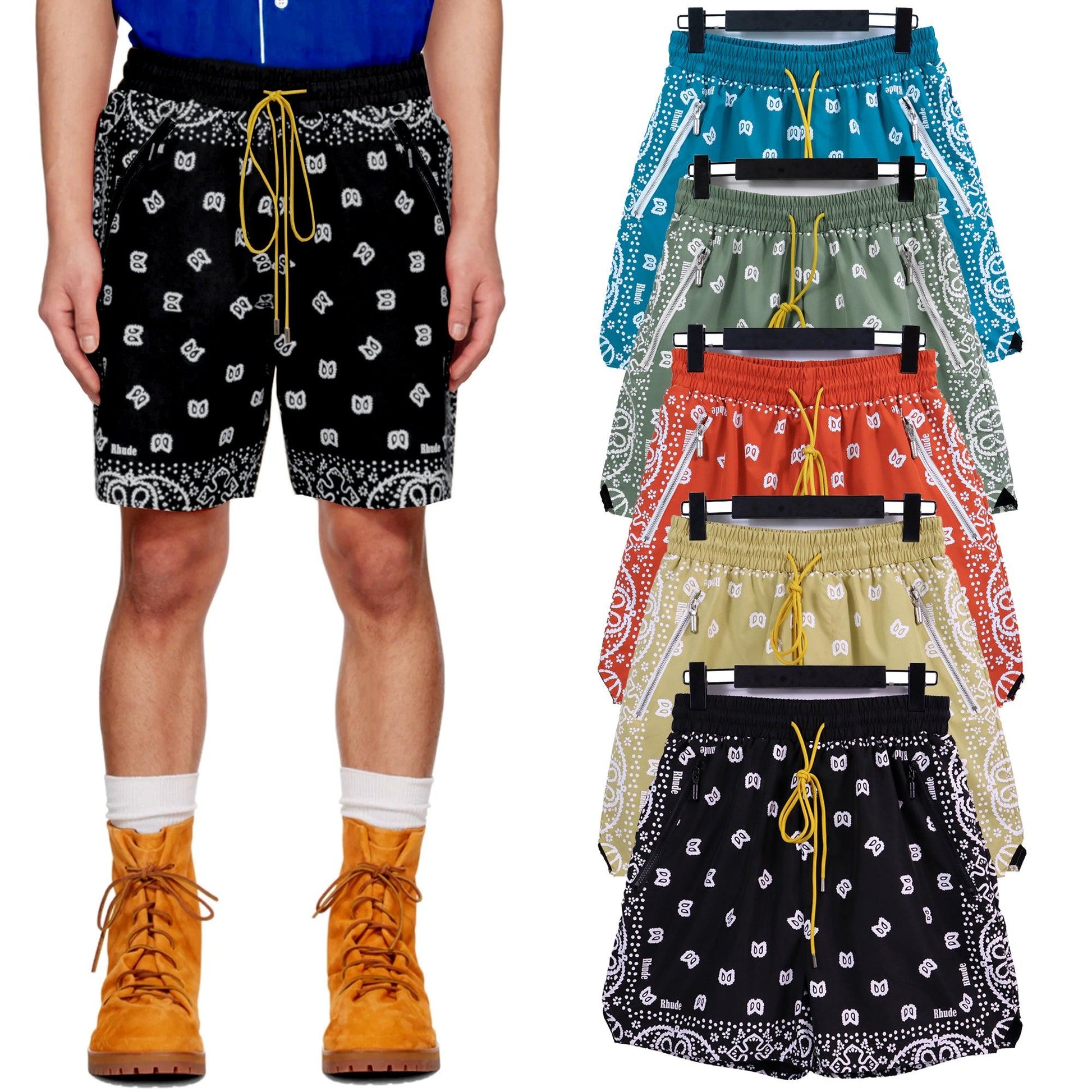 RHUDE BANDANA PATTERN SHORTS - Bantu’s Motif