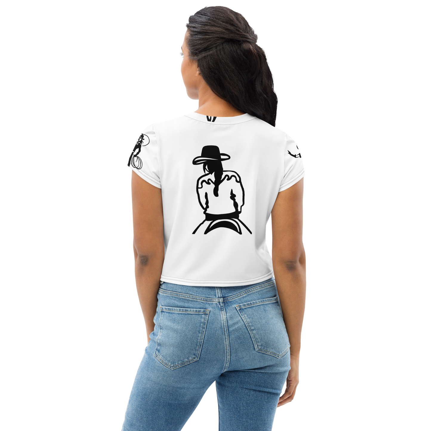 Tshirt For Women All-Over Print Crop Tee - Texas Hold Em'