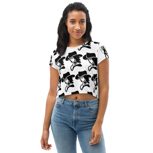 Tshirt For Women All-Over Print Crop Tee - Texas Hold Em'