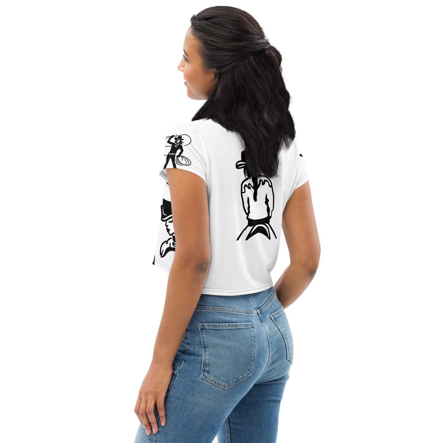 Tshirt For Women All-Over Print Crop Tee - Texas Hold Em'