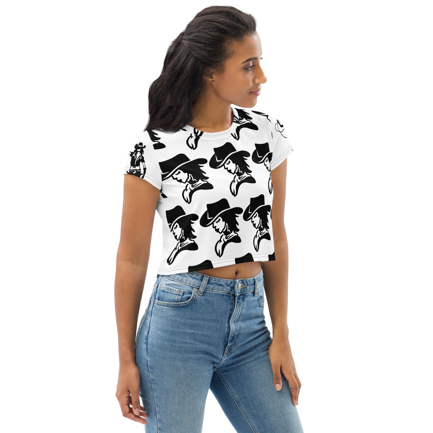 Tshirt For Women All-Over Print Crop Tee - Texas Hold Em'