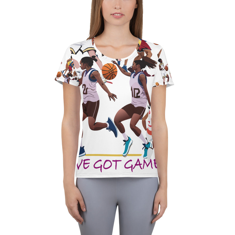 We Got Game Basketball Graphic All-Over Print Women's Athletic T-shirt