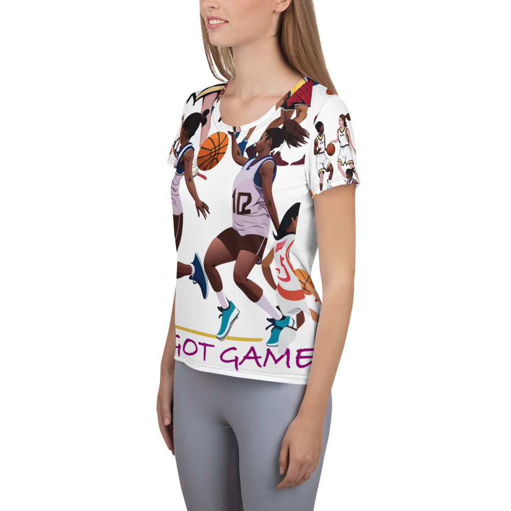 We Got Game Basketball Graphic All-Over Print Women's Athletic T-shirt