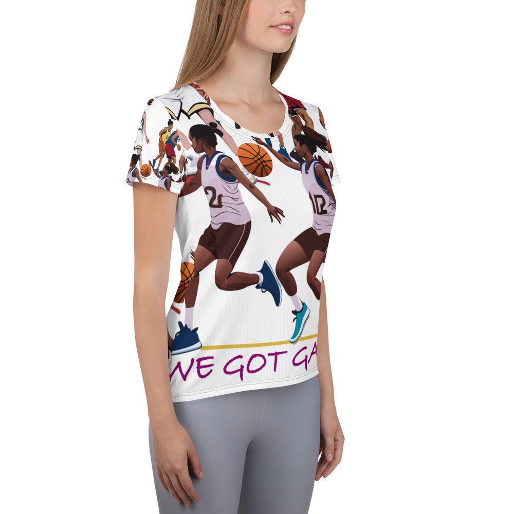 We Got Game Basketball Graphic All-Over Print Women's Athletic T-shirt