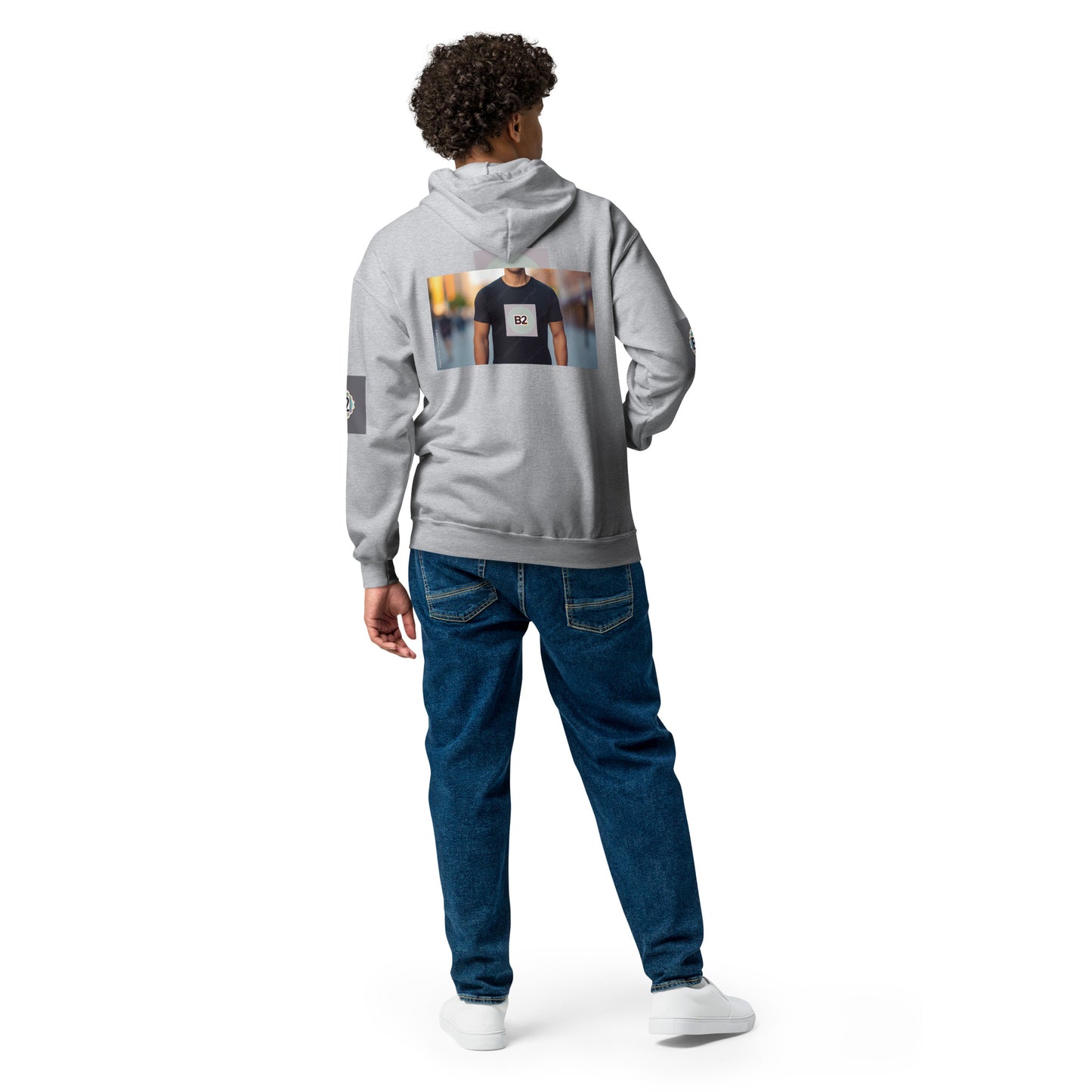 Cotton Blend Unisex Zip Hoodie, Graphic B2 Brand Jacket for Men and Women