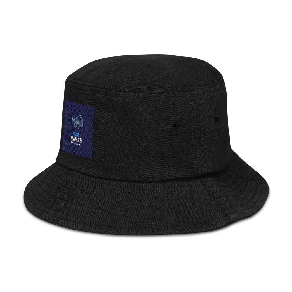 Denim bucket hat - Embroidered "Noiz wave" - Bantu’s Motif