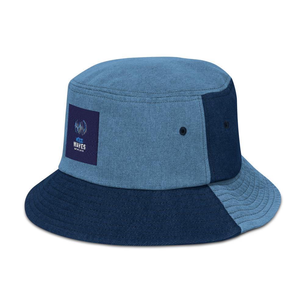 Denim bucket hat - Embroidered "Noiz wave" - Bantu’s Motif